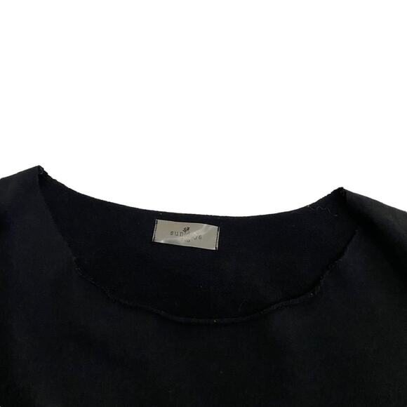 Anthropologie Sundays Two Black Neil Beaded Sweatshirt With Ruffle Detail,Size L - Picture 12 of 12